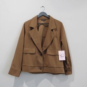 Love Maven Relaxed Fit Lightweight Tan Blazer Jacket
